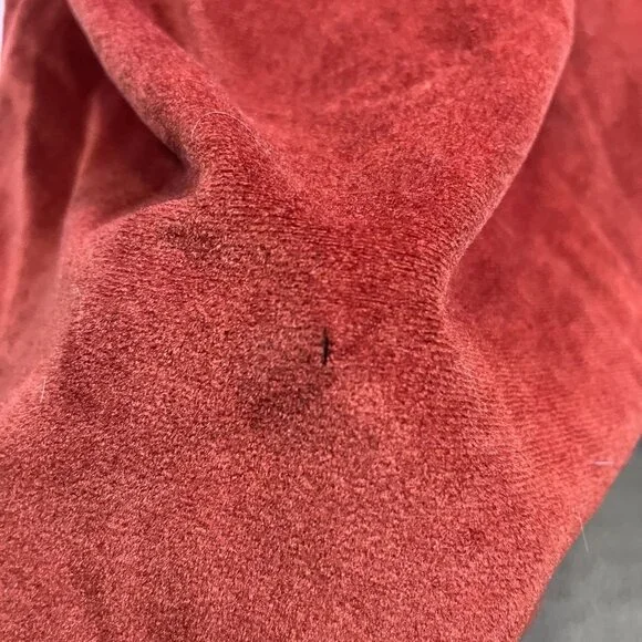 VTG 70s Burnt Orange Velour Robe Varsity Stripe Lounge Kimono Style Mid Century - Picture 10 of 16